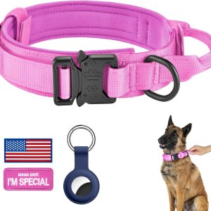 DAGANXI Collar táctico para perro, collar ajustable de nailon para entrenamiento militar con asa de control y hebilla de metal pesado para perros DAGANXI Collar táctico para perro, collar ajustable de nailon para entrenamiento militar con asa de control y hebilla de metal pesado para perros
