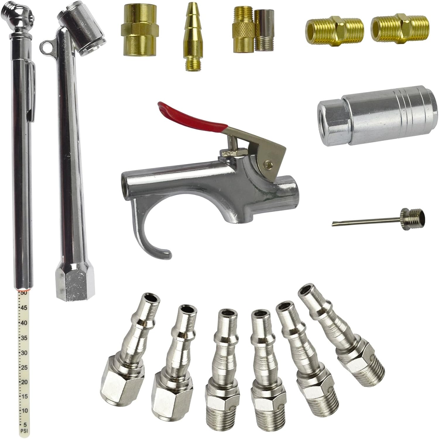 17pc Kit de accesorios de aire Herramienta Compresor Línea de aire accesorios Blow pistola Bergen at537