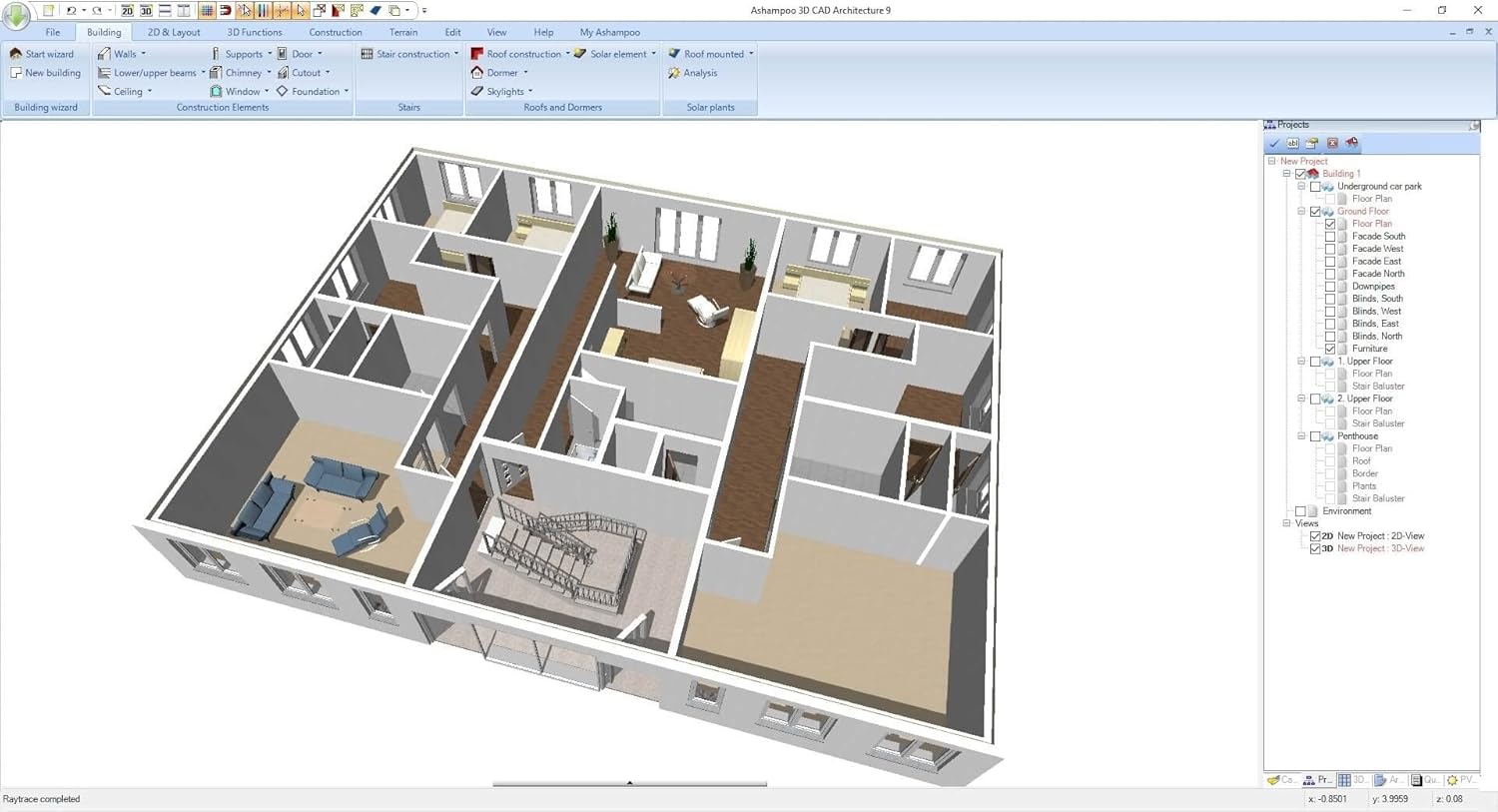 Home design software compatible with Windows 11, 10, 8.1, 7  Design your dream house including photovoltaic installations – 3D CAD 9 Architecture
