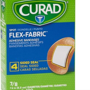Curad Flex – Vendajes adhesivos de tela, el diámetro del vendaje es de 78 pies (caja de 100) Curad Flex – Vendajes adhesivos de tela, el diámetro del vendaje es de 78 pies (caja de 100)