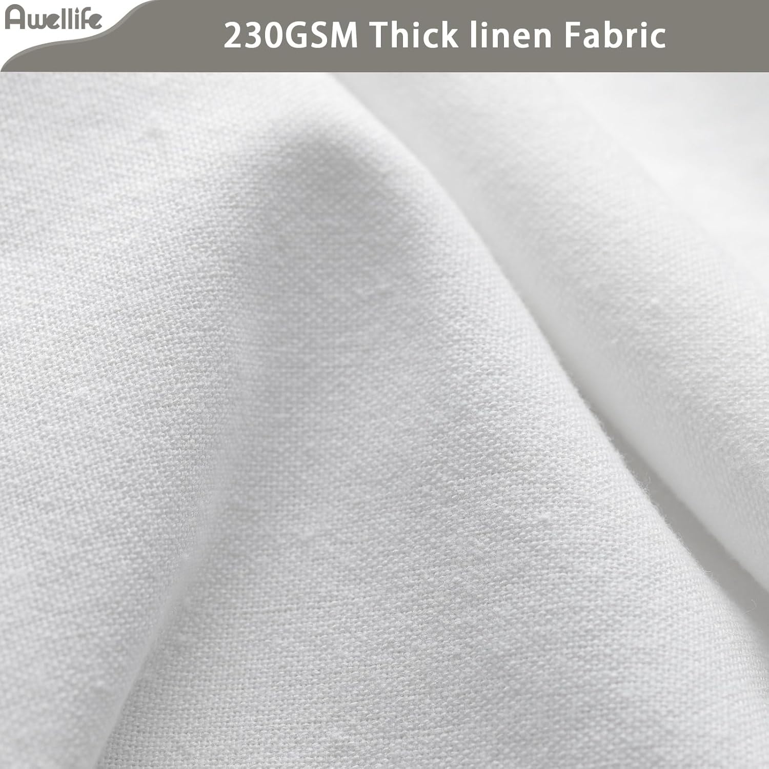 Awellife Cortina de ducha de estilo rústico para baño, juego de cortina de ducha de lino y algodón, estilo rústico (gris y blanco, 72 pulgadas de