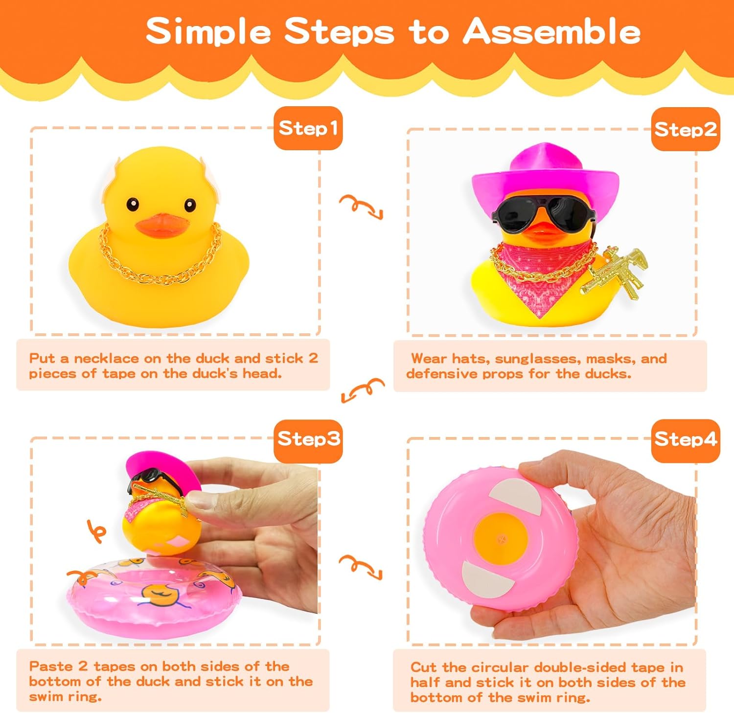 Patos para automóviles pato de goma para tablero de automóvil, decoración de tablero de automóvil, pato amarillo, patos chirriantes, accesorios de