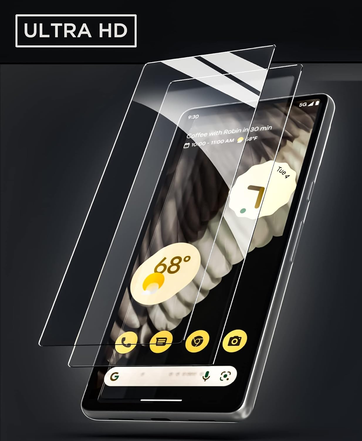 magglass Paquete de 2 protectores de pantalla para Google Pixel 7A, vidrio templado de ultra alta claridad (compatible con funda), incluye aplicador