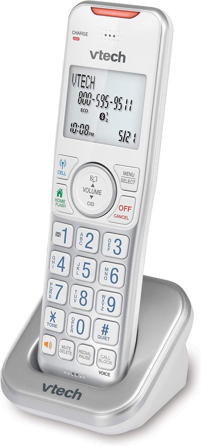 VTech Extended Range 3 teléfono inalámbrico para el hogar con bloqueo de llamadas, conectar a celular Bluetooth