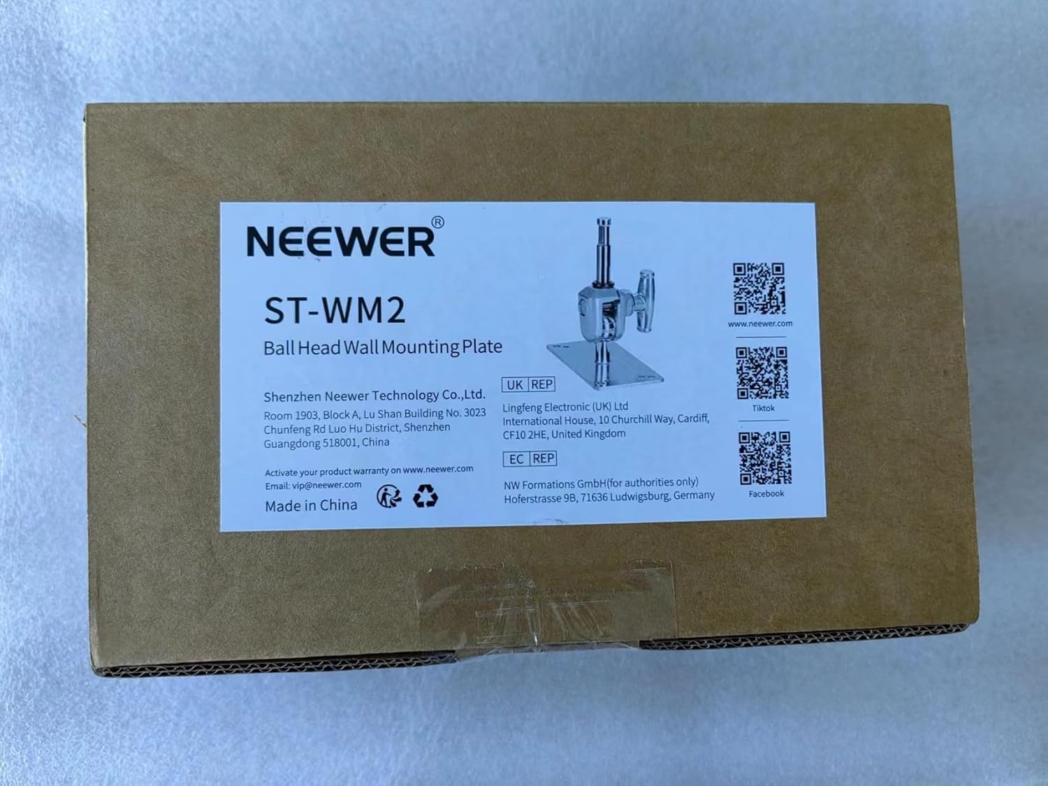 NEEWER ST-WM2 – Pasador de pared para techo de 6.5 pulgadas con cabeza de bola giratoria de 360 y 10 tornillos, soporte de pared para estudio