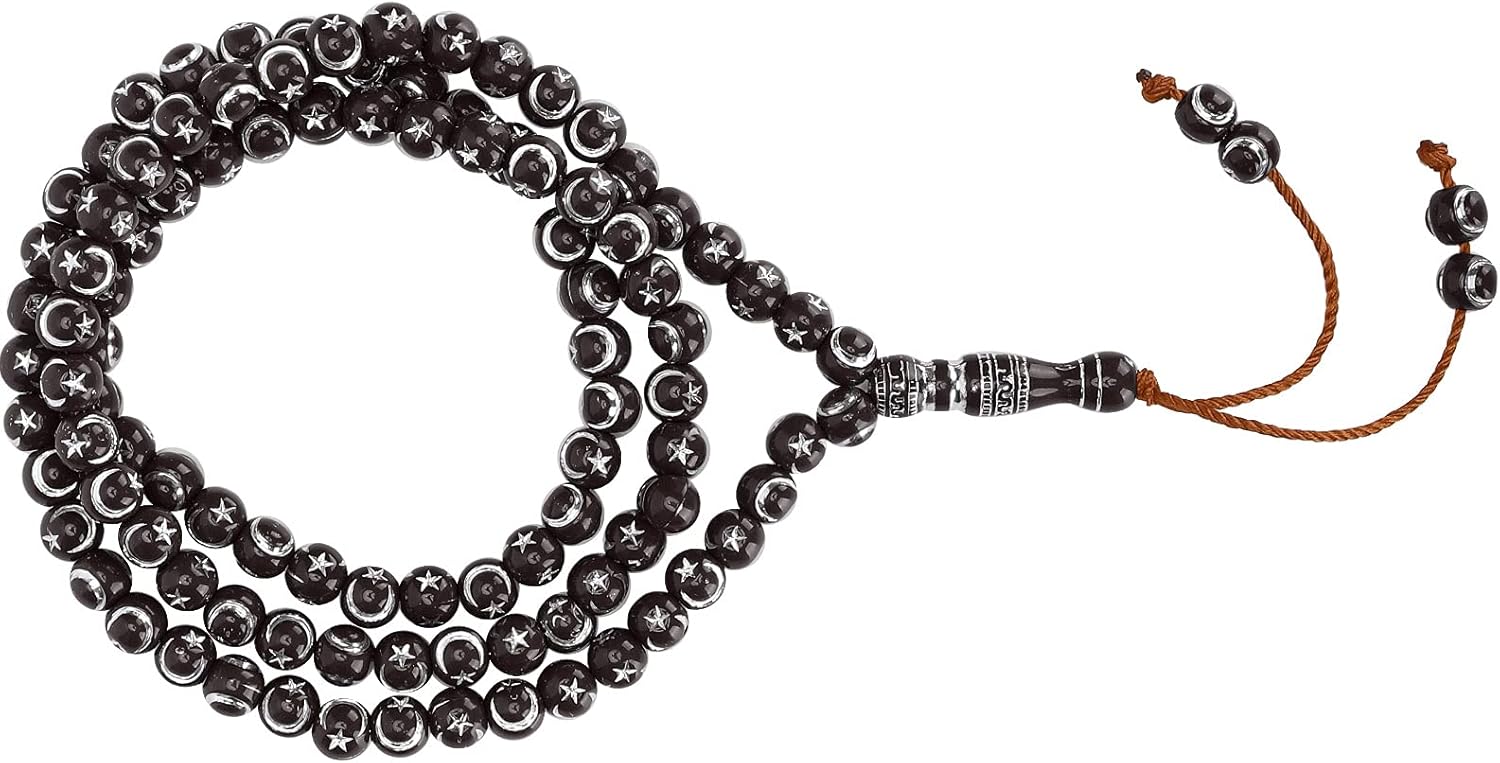 Hztyyier Rosario musulmán Perlas Suministros Herramientas Artículos Pulseras Articulo Oración Islámica Resina Religiosa 99 Granos Cuentas Budistas