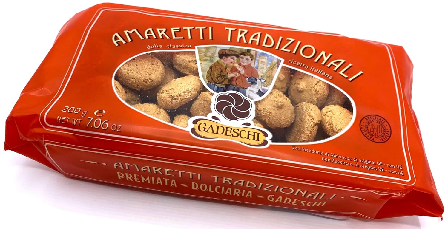 Gadeschi – Galletas italianas tradicionales amaretti de Italia, auténtico regalo de comida gourmet italiana, regalo para vacaciones, cumpleaños,