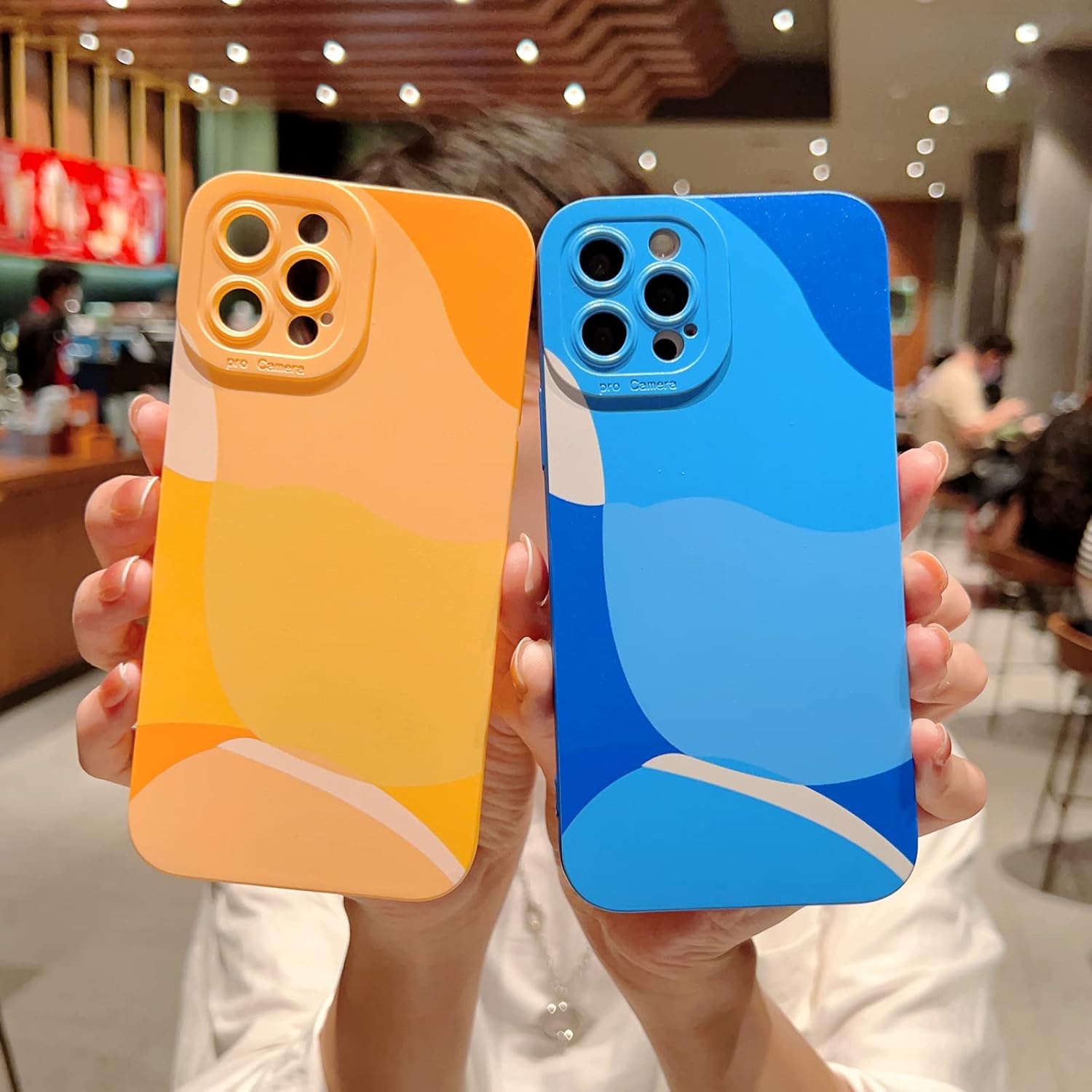 YKCZL Funda compatible con iPhone 13 Pro Max de 6.7 pulgadas, bonita funda protectora de lente de cámara completa, delgada, suave, a prueba de