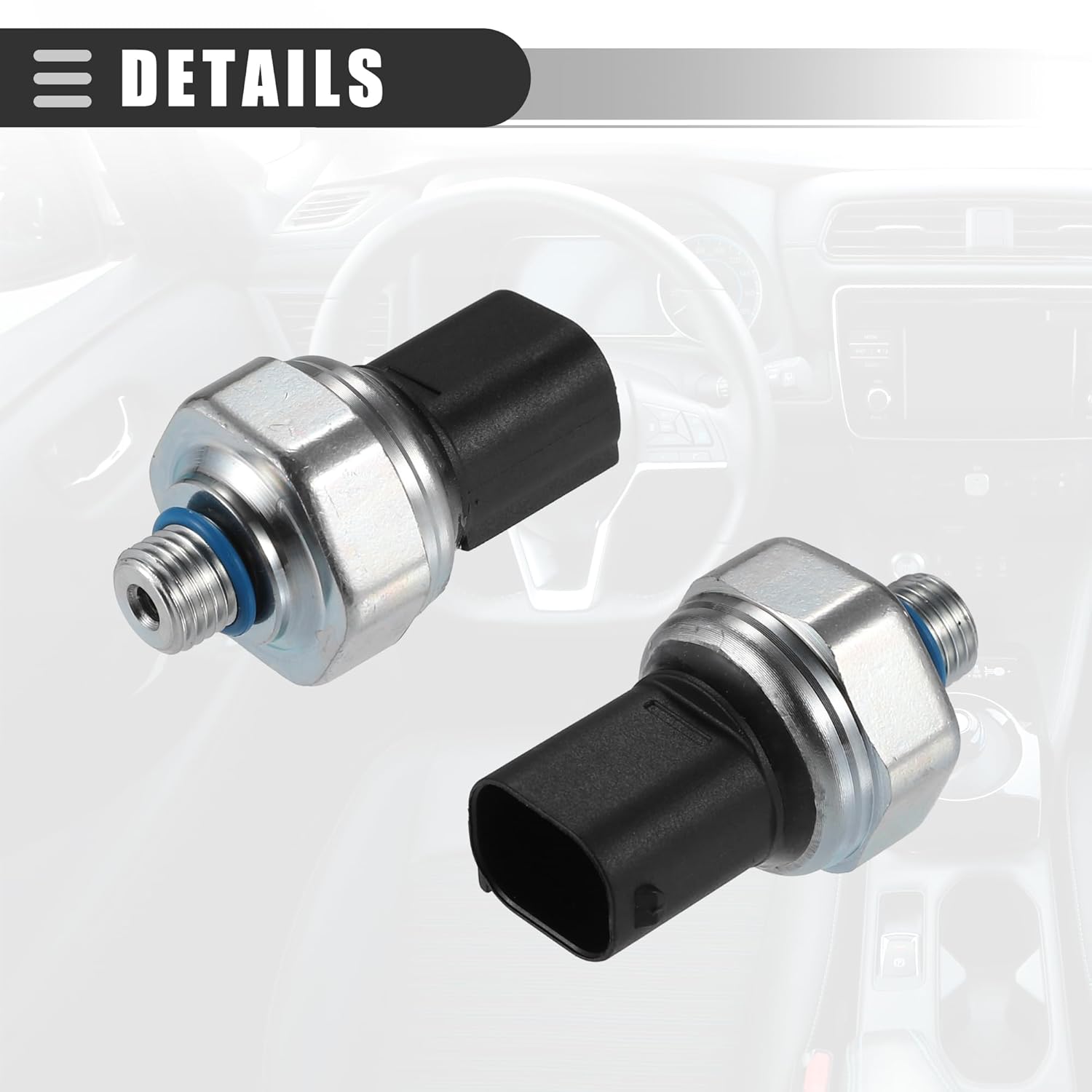 Motoforti Válvula transductora de presión AC, interruptor del sensor de presión, para BMW 128i 2008-2013, metal, negro