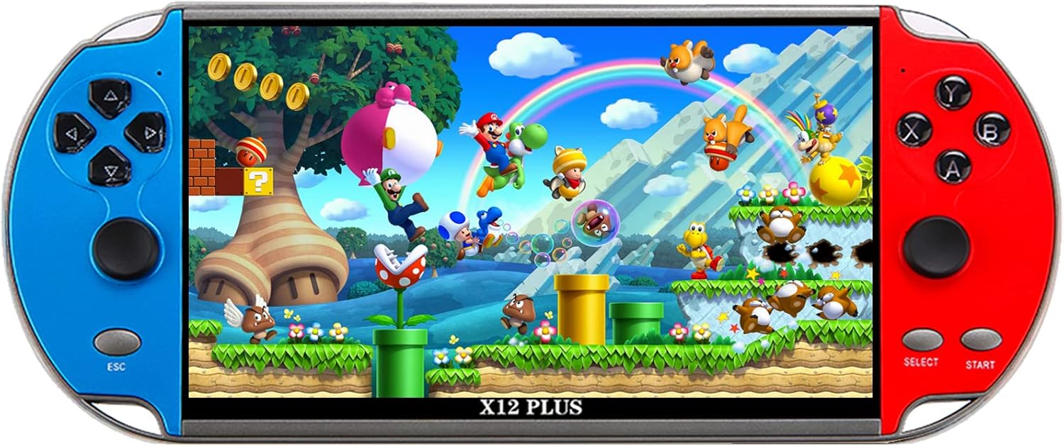 -X12 Plus – Sistema Linux de 7 pulgadas con pantalla HD de 7 pulgadas, consola portátil de videojuegos portátil, más de 10000 juegos gratis, doble