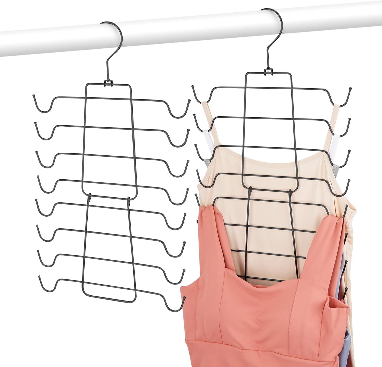 Paquete de 4 perchas para sujetadores para armario, colgador de camisetas sin mangas, soporte de metal resistente para ahorrar espacio, organizador