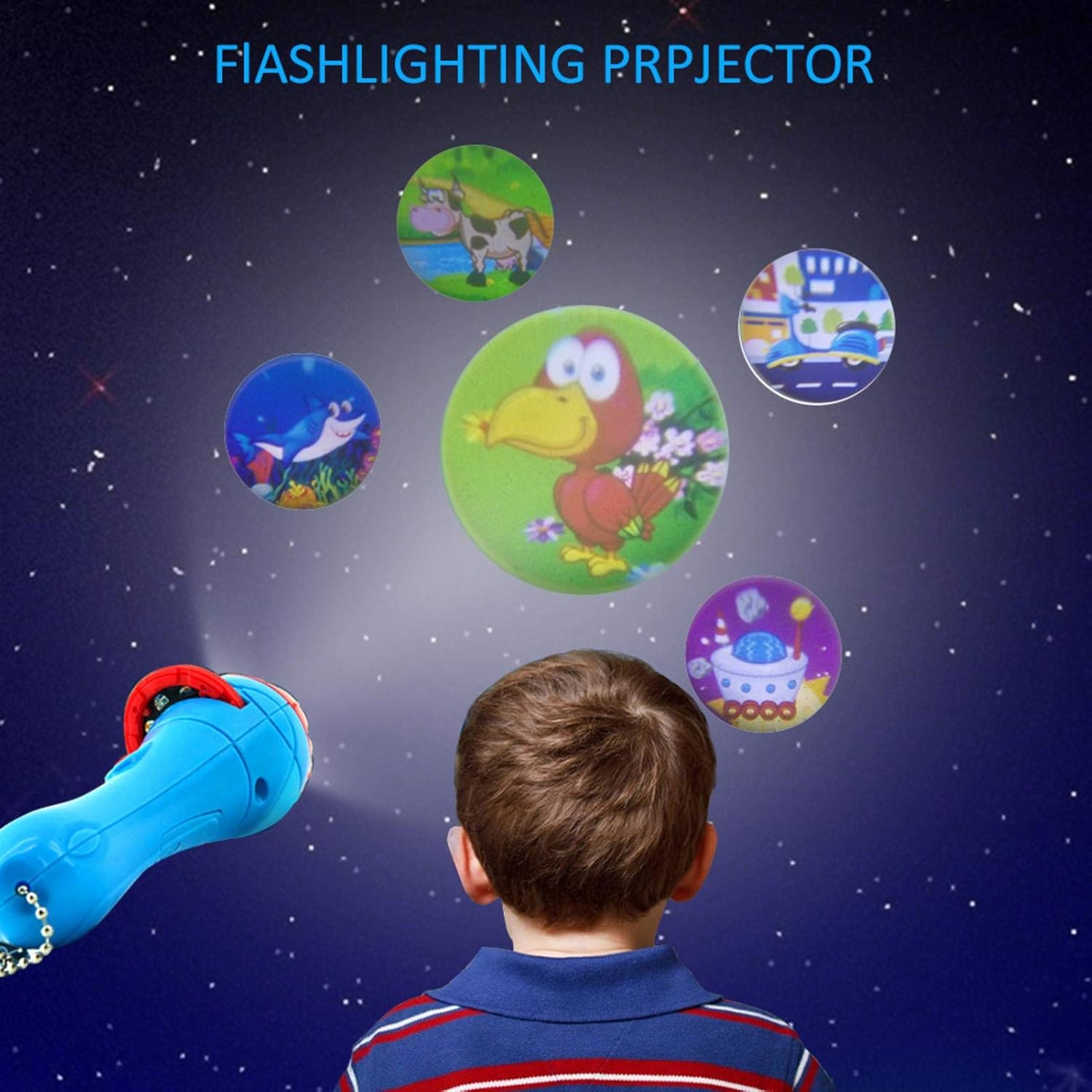 Proyector cognitivo de iluminación Proyector de linterna de diapositivas, equipo de proyector para dormir para bebés, historia, juguete de