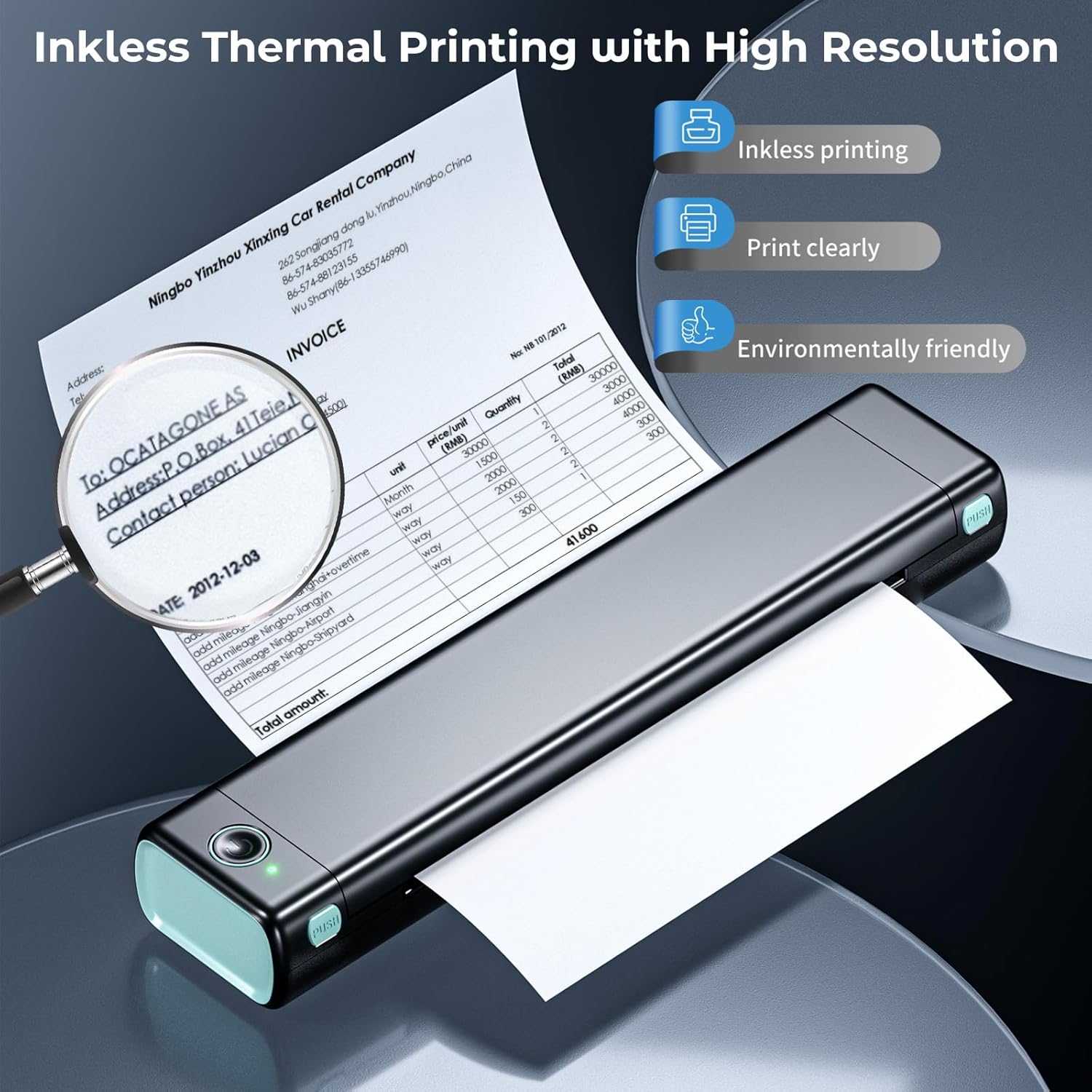 Itari Impresora térmica inalámbrica portátil Bluetooth M08F negra con 1 estuche, impresora de transferencia térmica sin tinta P831