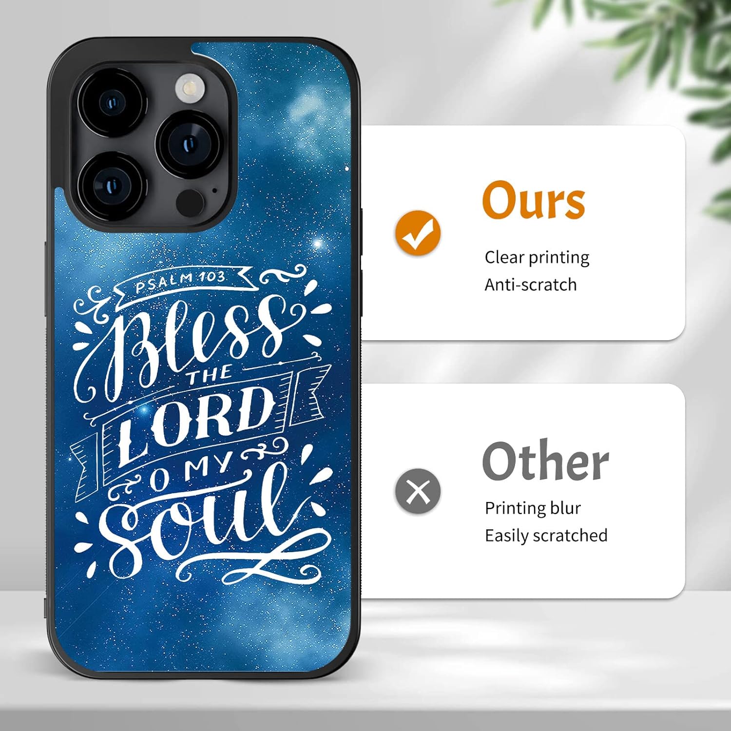 Fundas con versículos bíblicos con citas para teléfono, color azul bendiga a Dios, adecuadas para iPhone 11, 12, 13, 14 Pro Max Plus Mini X 7 8 SE,