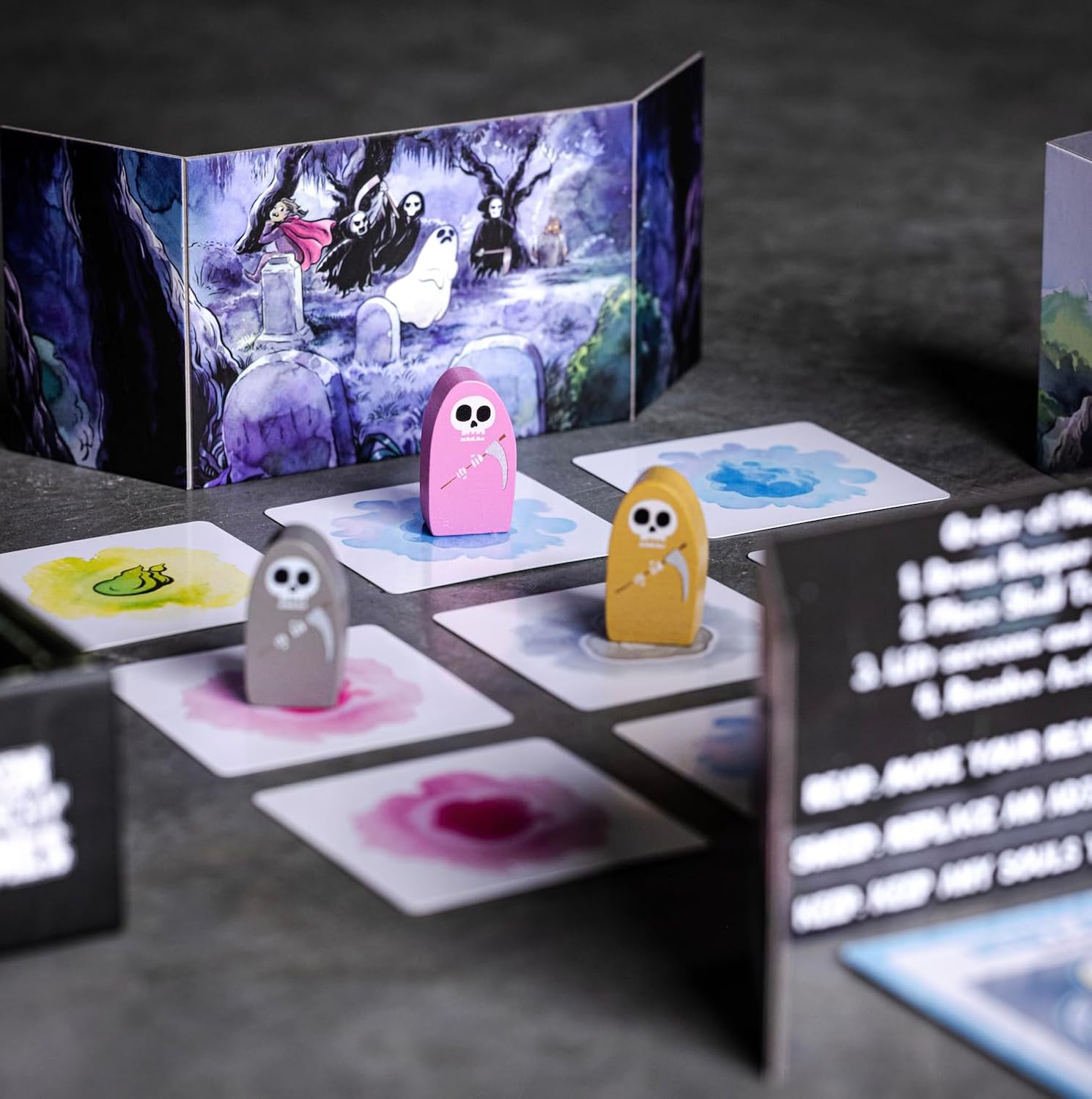 Juego de cartas Reap  Un juego espeluznante y lindo de la estrategia de robo de almas de la parca  A partir de 14 años  2-4 jugadores