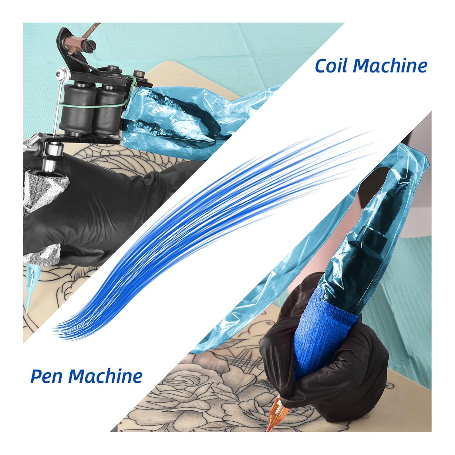 Máquina de tatuaje desechable Clip Cable Set 100 unids Plástico Clip Cable Mangas Tattoo Cord Covers Suministros de tatuaje