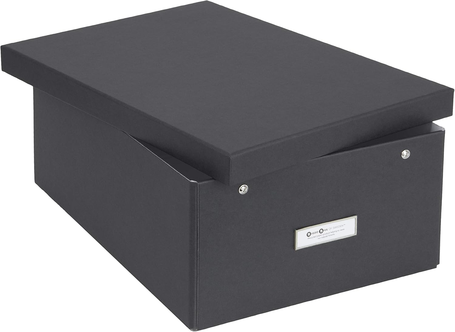 Bigso Katia Caja de almacenamiento plegable, caja organizadora plegable laminada de papel, organizador de caja de fibra de cartón con tapa y soporte