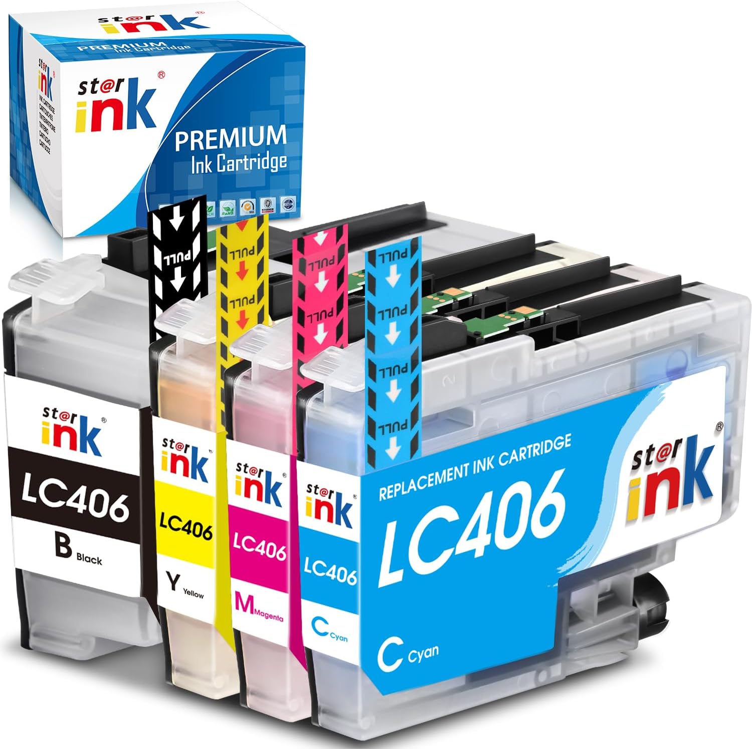 Starink LC406 – Cartuchos de tinta para impresora Brother, repuesto para impresora LC406XL LC-406, compatible con impresora Brother MFC-J4335DW