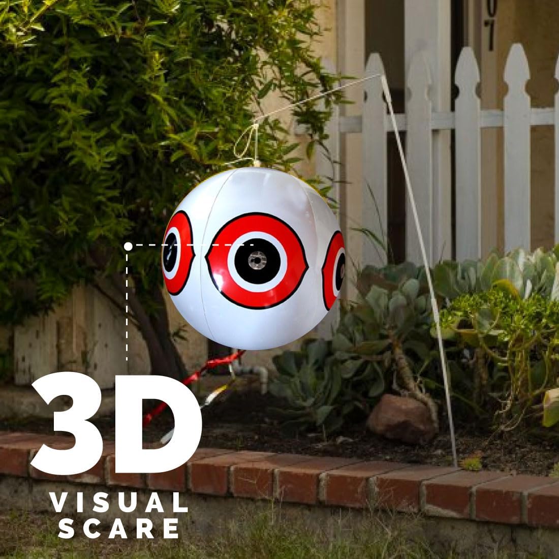 Bird-X Scare Predator – Globos 3D con ojos deslumbrantes y colores brillantes que cubren hasta 6,000 pies cuadrados de área, paquete de 1, color