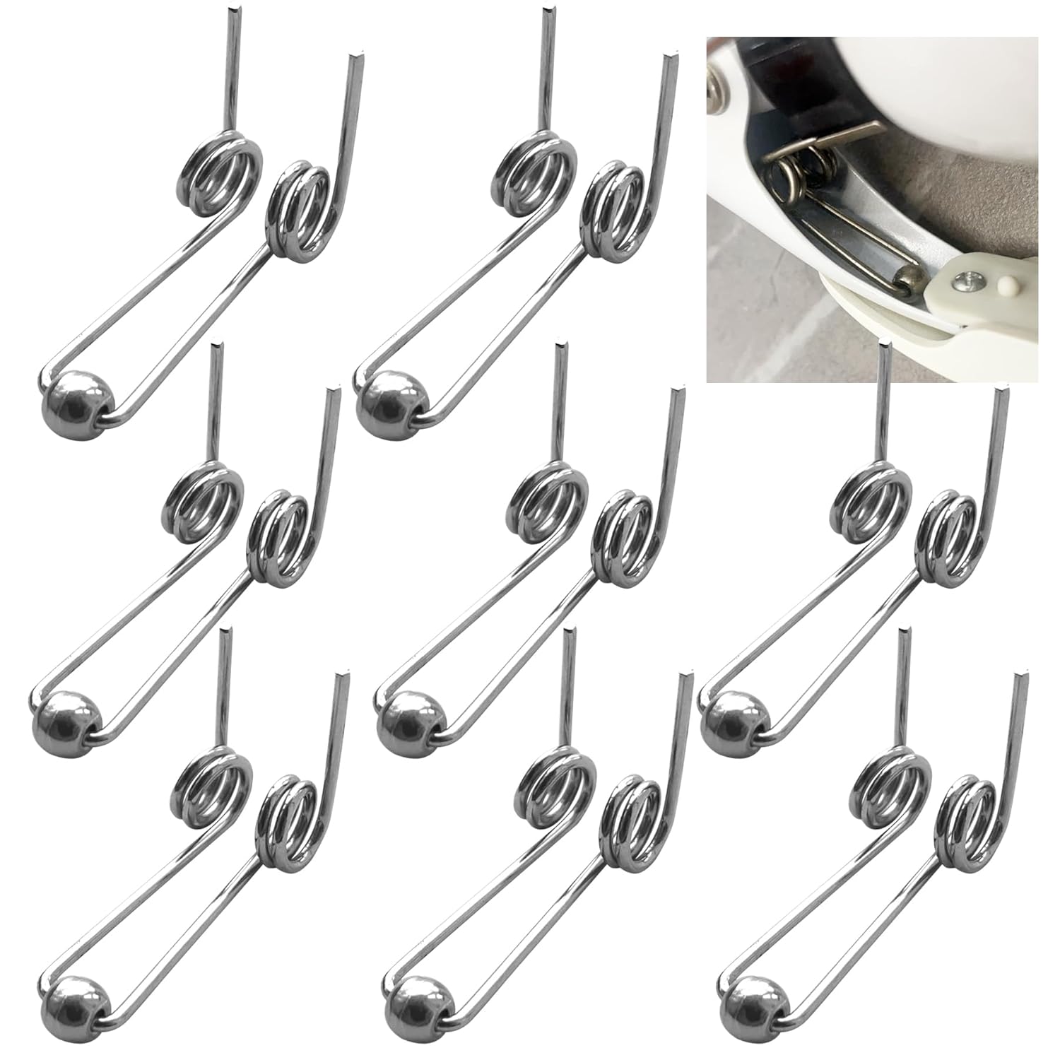 ZZXLLRO 8 piezas de alambre de resorte de torsión doble, varillas de acero inoxidable de 0.047 in de diámetro, accesorios de repuesto (longitud