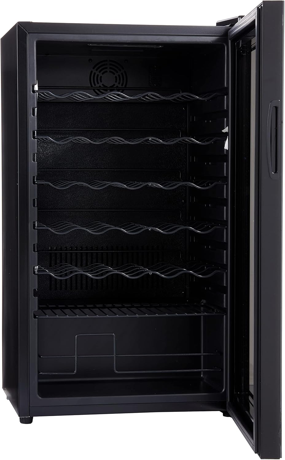 Luma Comfort Shadow Series – Refrigerador de vino de 34 botellas, refrigerador de vino con espejo independiente con puerta de vidrio templado de