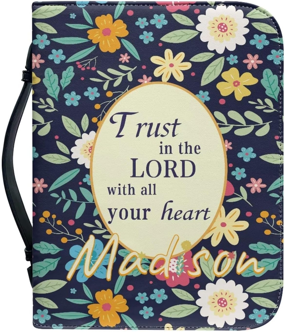 Tuoxiukan Funda de Biblia personalizada con imagen de piel sintética para mujeres y hombres, bolsa de mano para la Biblia, accesorios escolares para