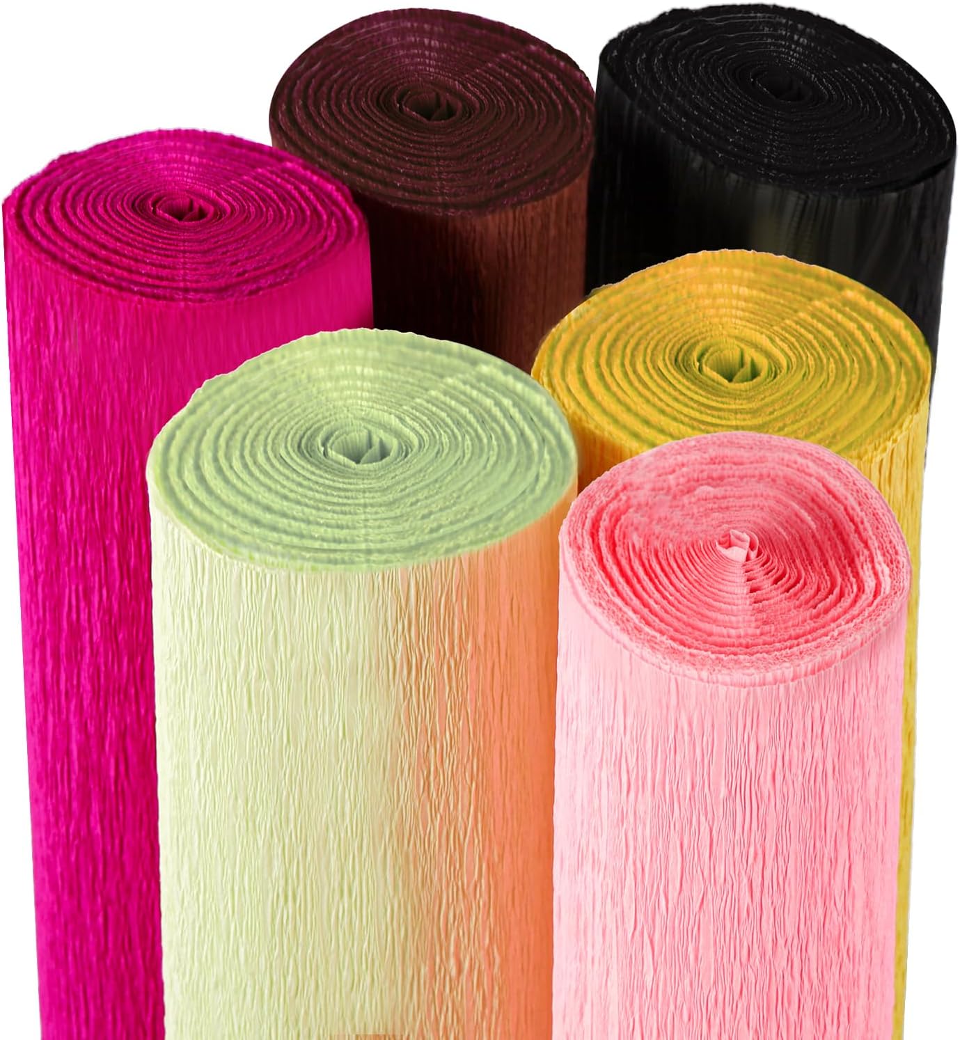 Lawei Kit de 20 rollos de papel crepé de flores de bricolaje, rollos de papel crepé de 20 colores de ancho, kit de arreglos florales de 19.7