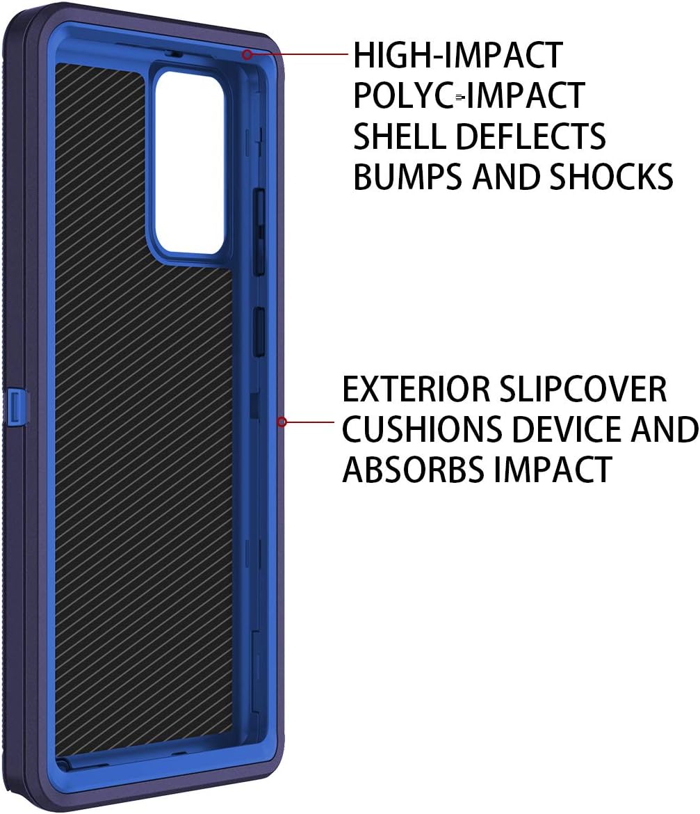 I-HONVA Funda para Galaxy Note 20 a prueba de golpes, protección de cuerpo completo 3 en 1 sin protector de pantalla Funda resistente para Samsung
