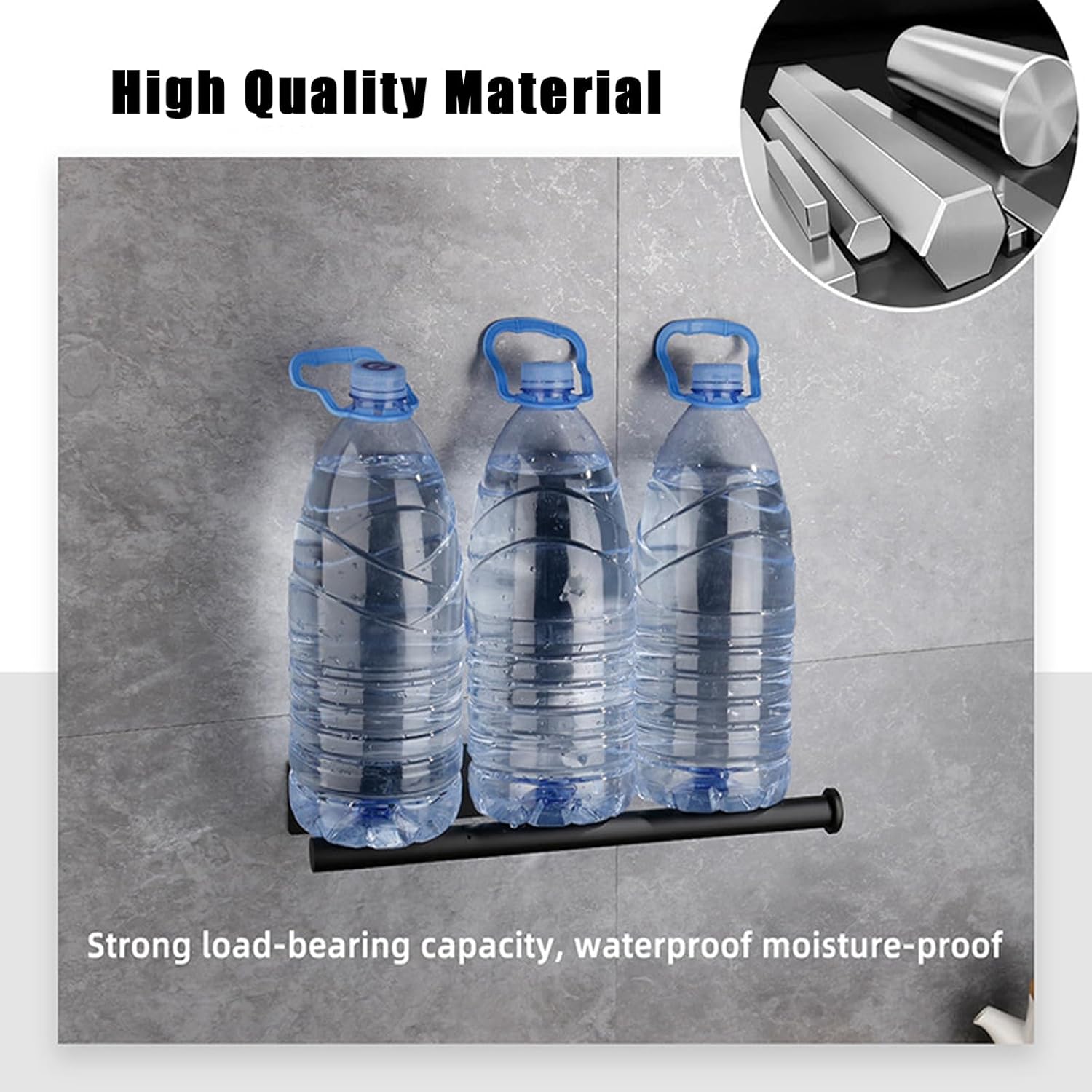 Toalleros de papel para debajo del gabinete, soporte de pared autoadhesivo y tornillos, acero inoxidable SUS304 grueso de tubo de acero inoxidable