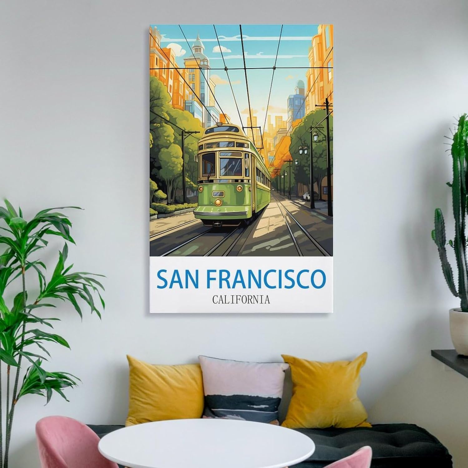 Pósteres de viaje vintage de San Francisco de 12 x 18 pulgadas (11.8 x 17.7 in), pintura en lienzo, arte de pared, decoración de pared, impresiones