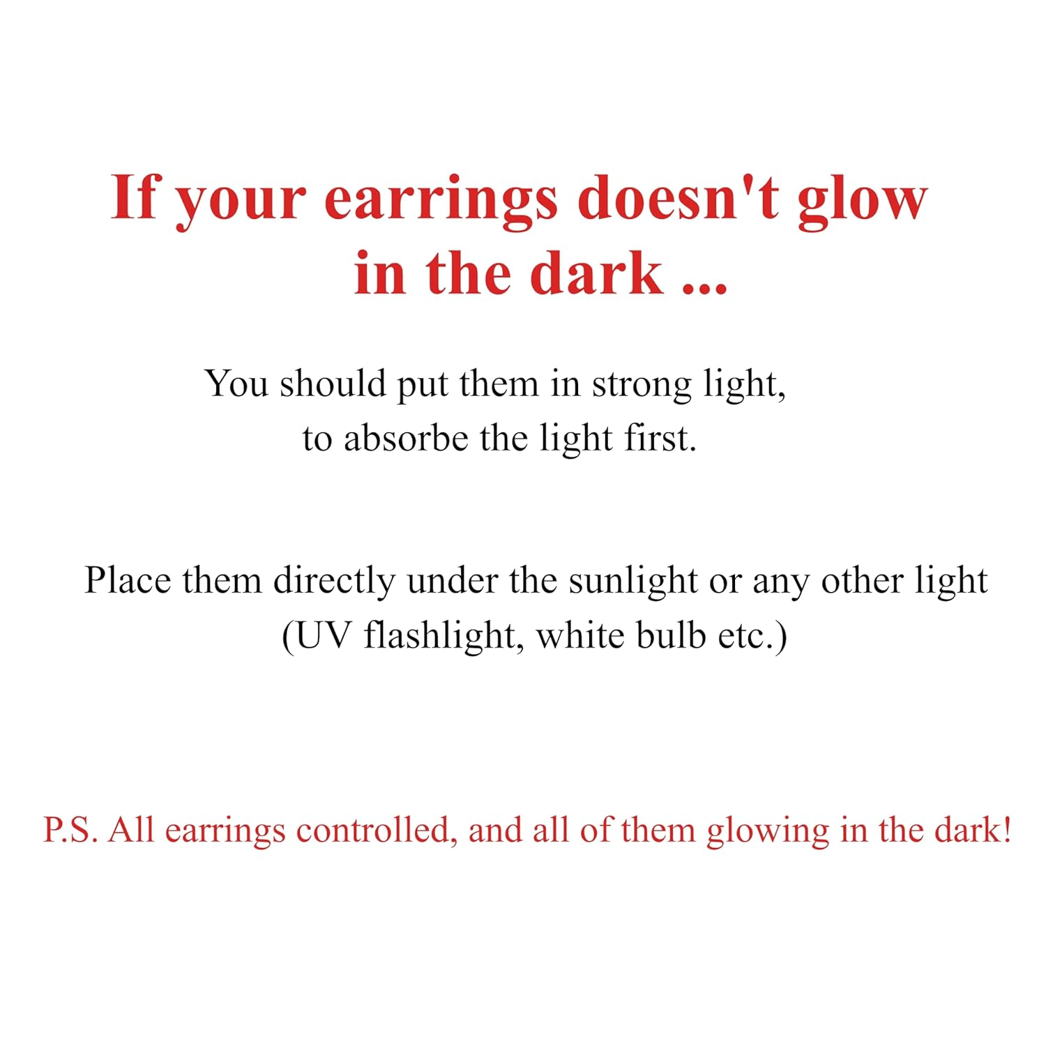 Glow in the Dark 8 mm Stainless Steel Stud Earrings for Women Teen and Girls, Elesea Jewelry – Handmade in Italy (Neon Orange, 8 mm.)