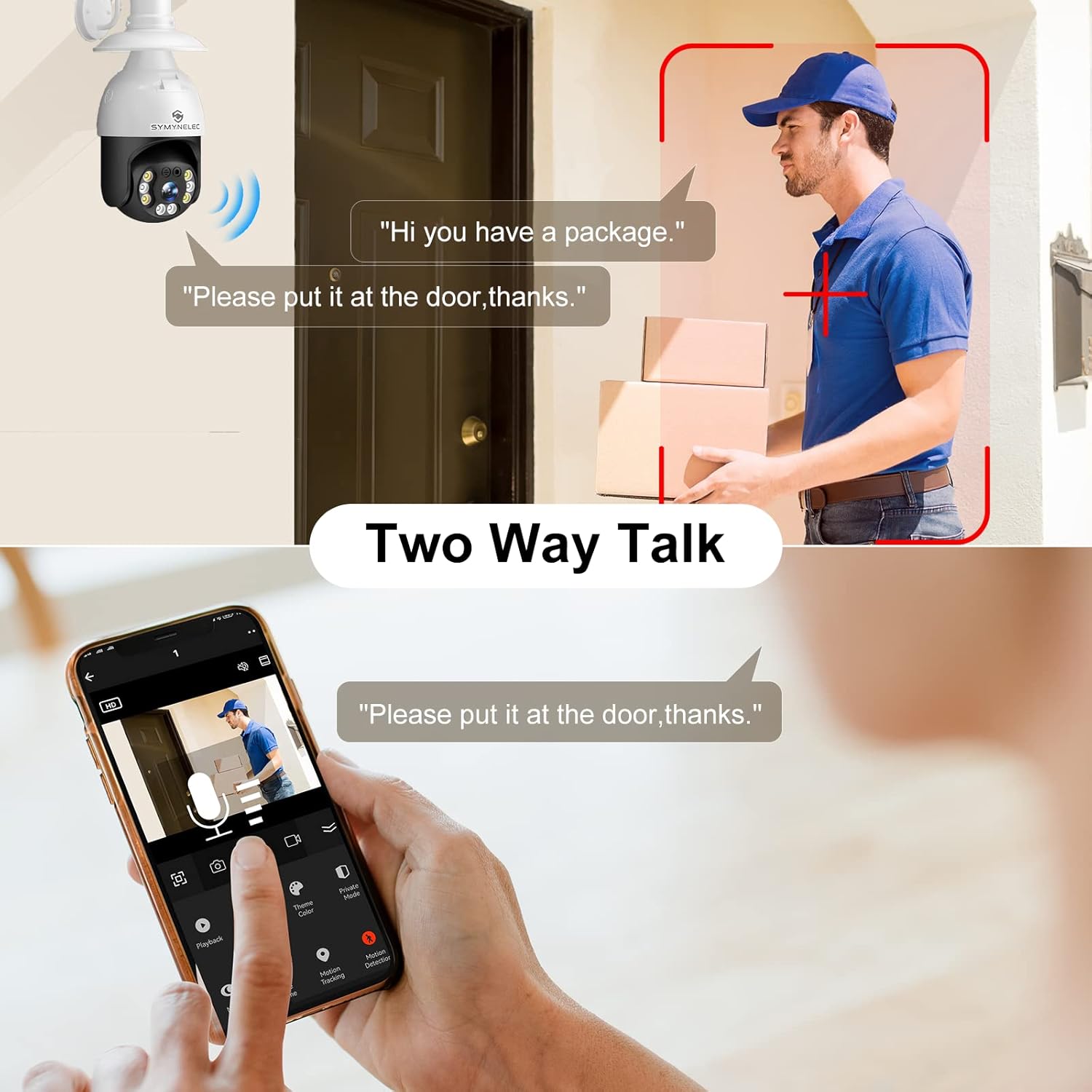SYMYNELEC Cámara de seguridad con bombilla de 5 GHz2.4 GHz, resistente al agua, 2.5 K, 5G de doble banda inalámbrica WiFi, cámara de seguridad con