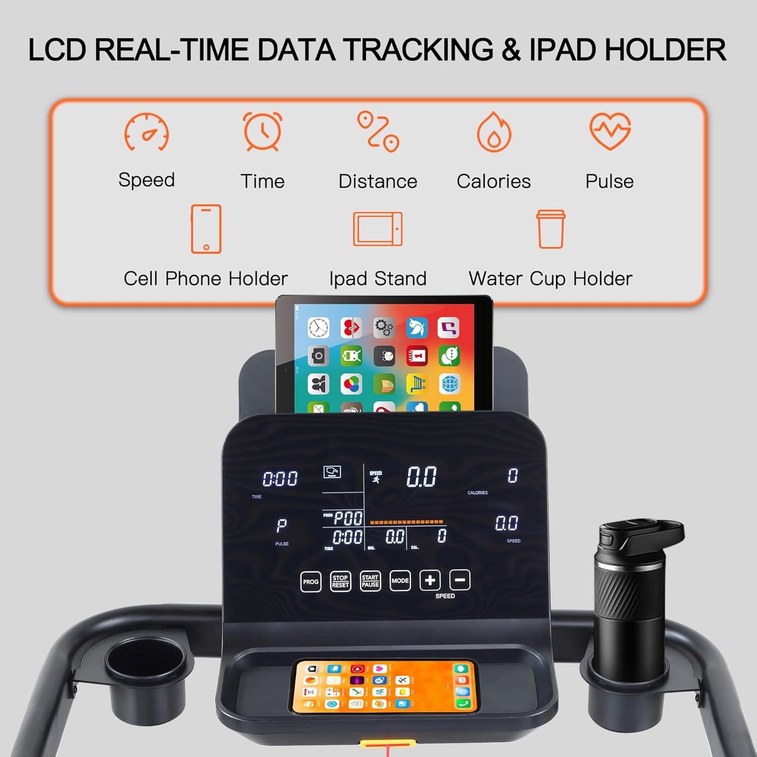 Cintas de correr para el hogar, caminadora plegable con pantalla LCD, cinta de correr inclinada de 300 a 350 libras, capacidad de peso para caminar