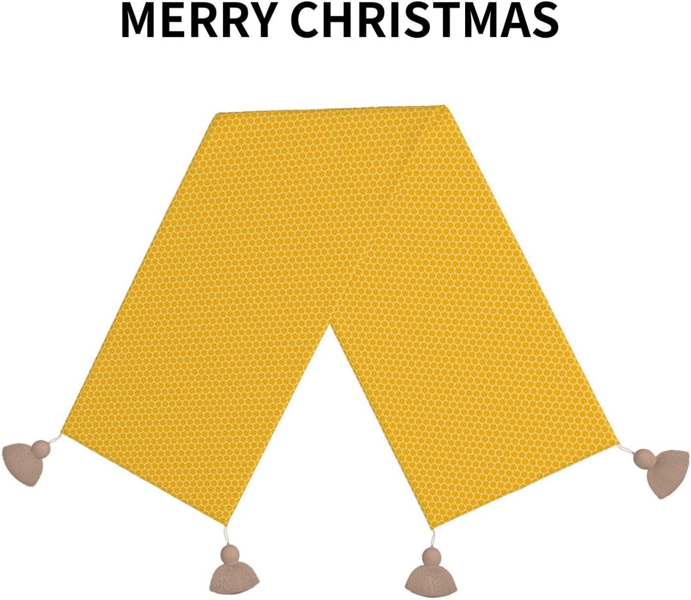 Bee Honeycomb Hexagon Christmas Table Runner Dining Table Decor Christmas Decorations Indoor Home Decor Christmas Table Runners Xmas Navidad