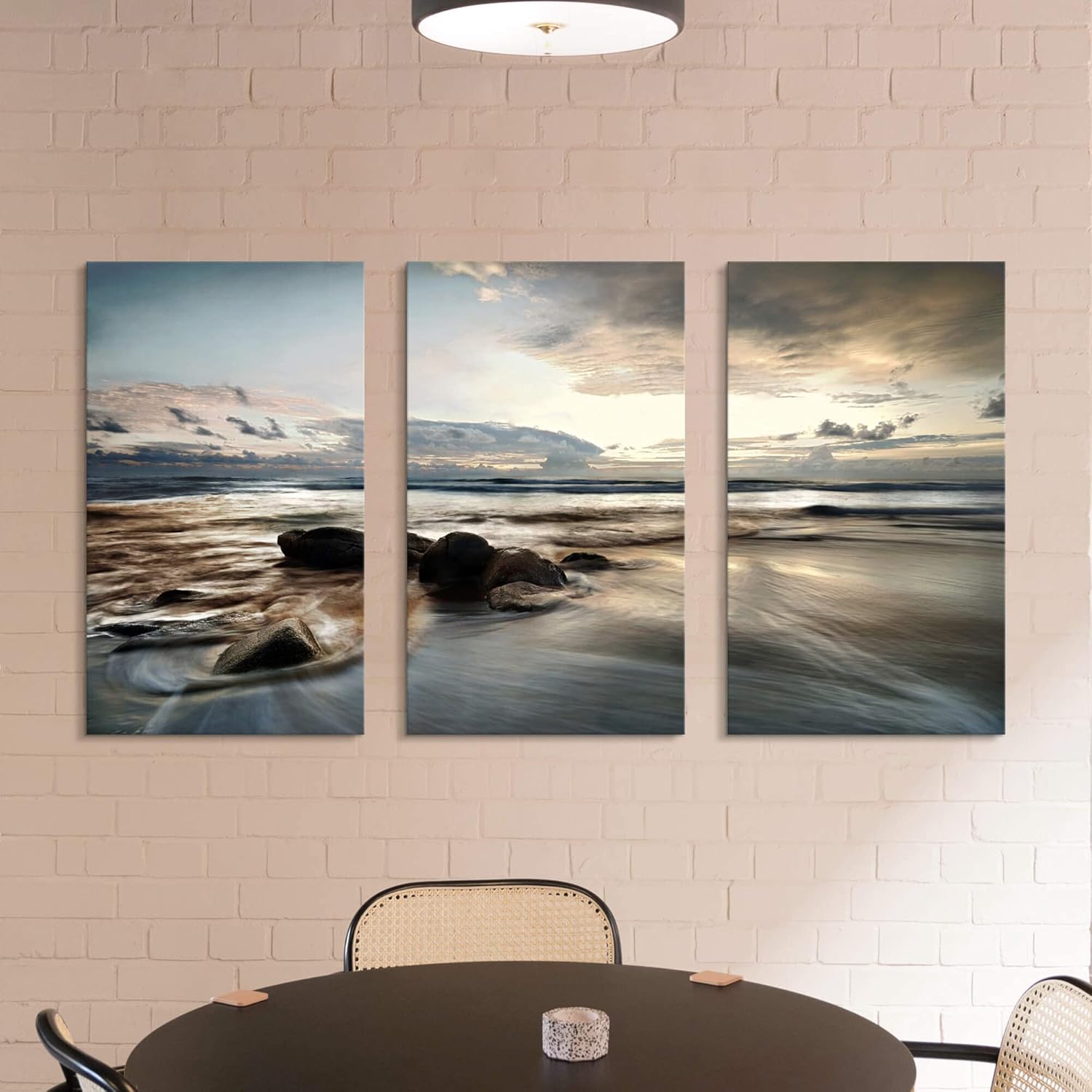 summer melody Arte de pared en lienzo para dormitorio, océano, sala de estar, paisaje marino, ilustraciones de olas rocosas, imagen relajante puesta