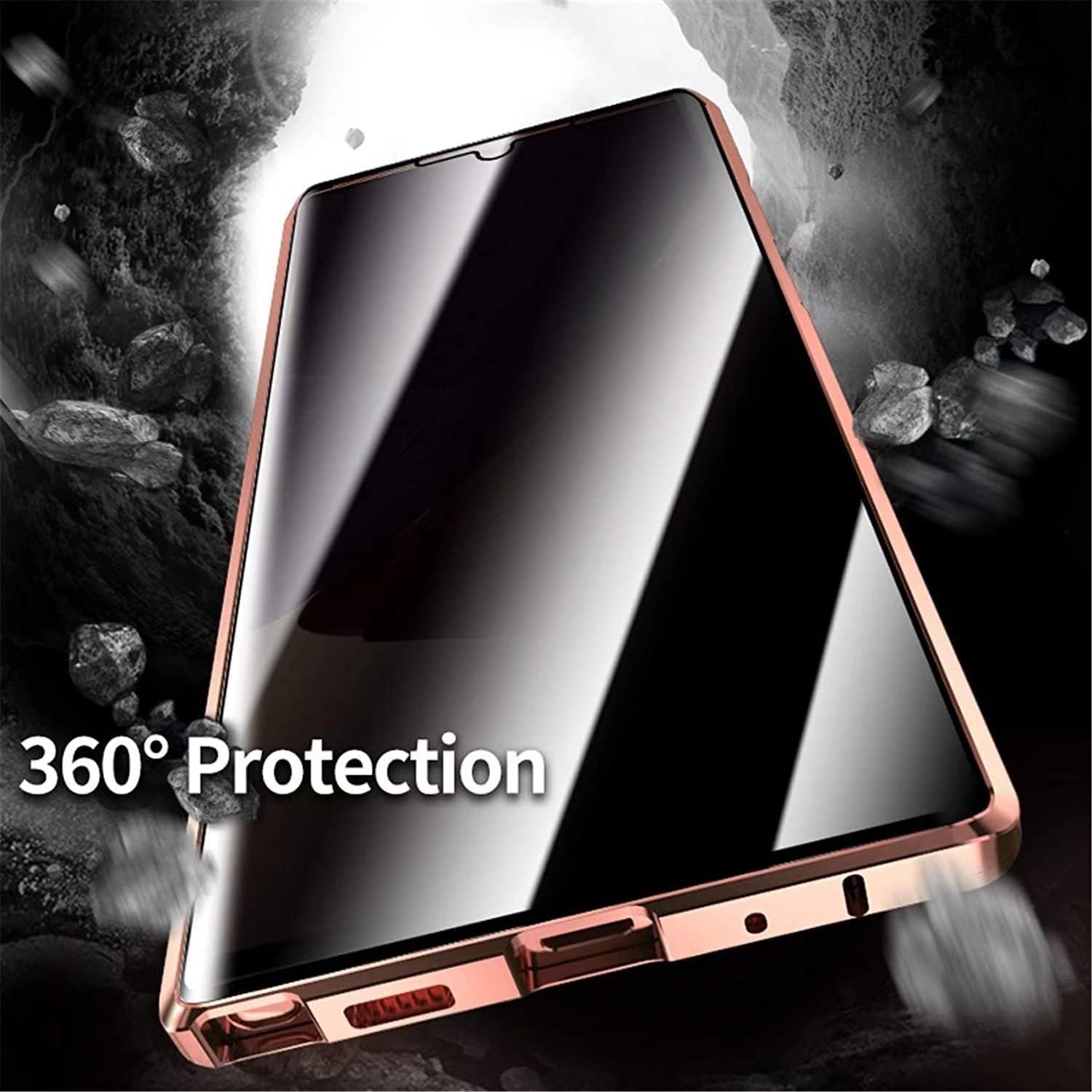 Funda magnética de privacidad para Samsung Galaxy S20 Ultra, funda de vidrio templado antiespías, frontal y trasera, vidrio templado 9H, protector