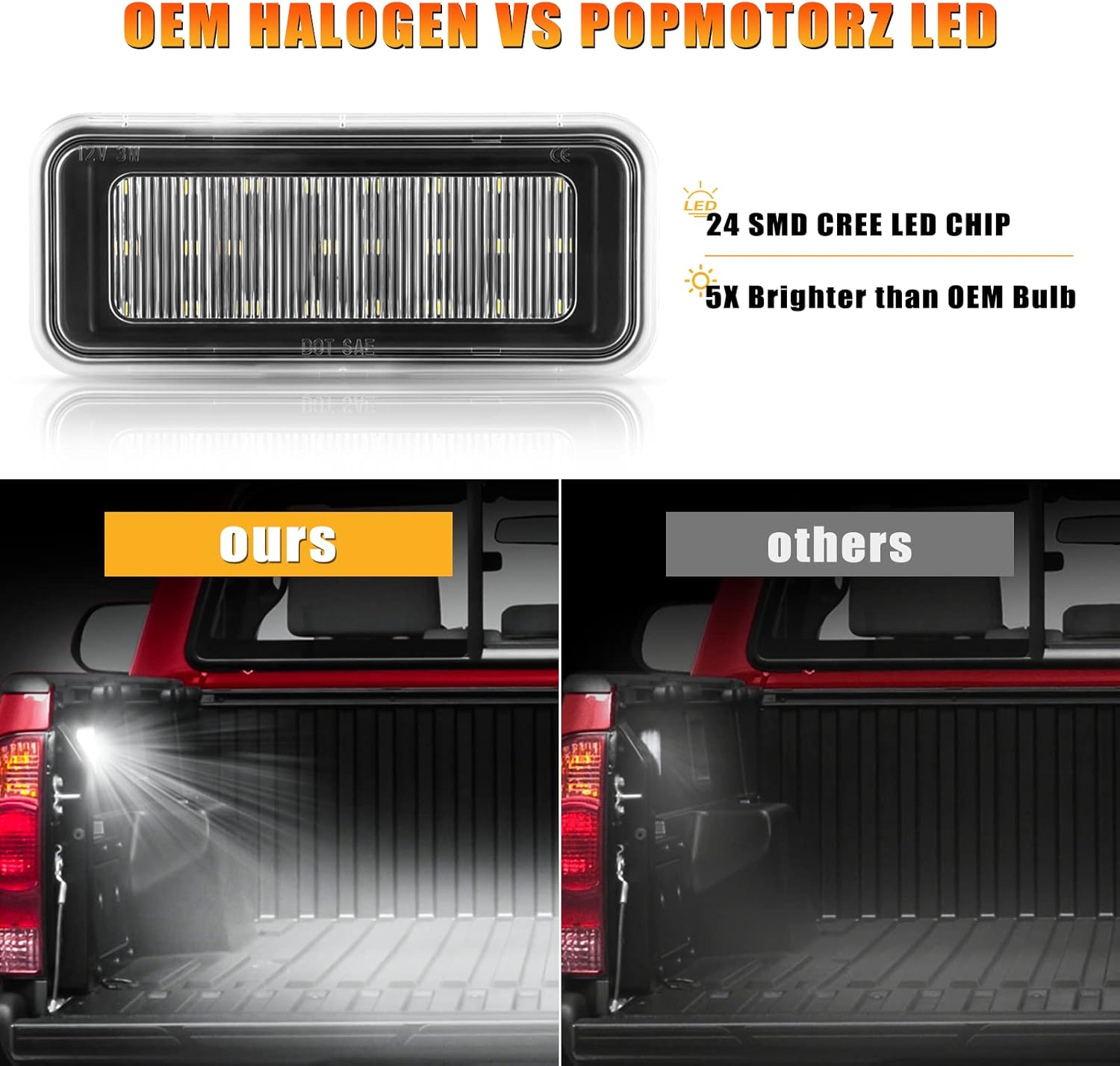 Kit de iluminación LED para caja de auto, 2 unidades, compatible con Toyota Tacoma 2020 2021 2022 2023 Kit de iluminación LED para cama de camión
