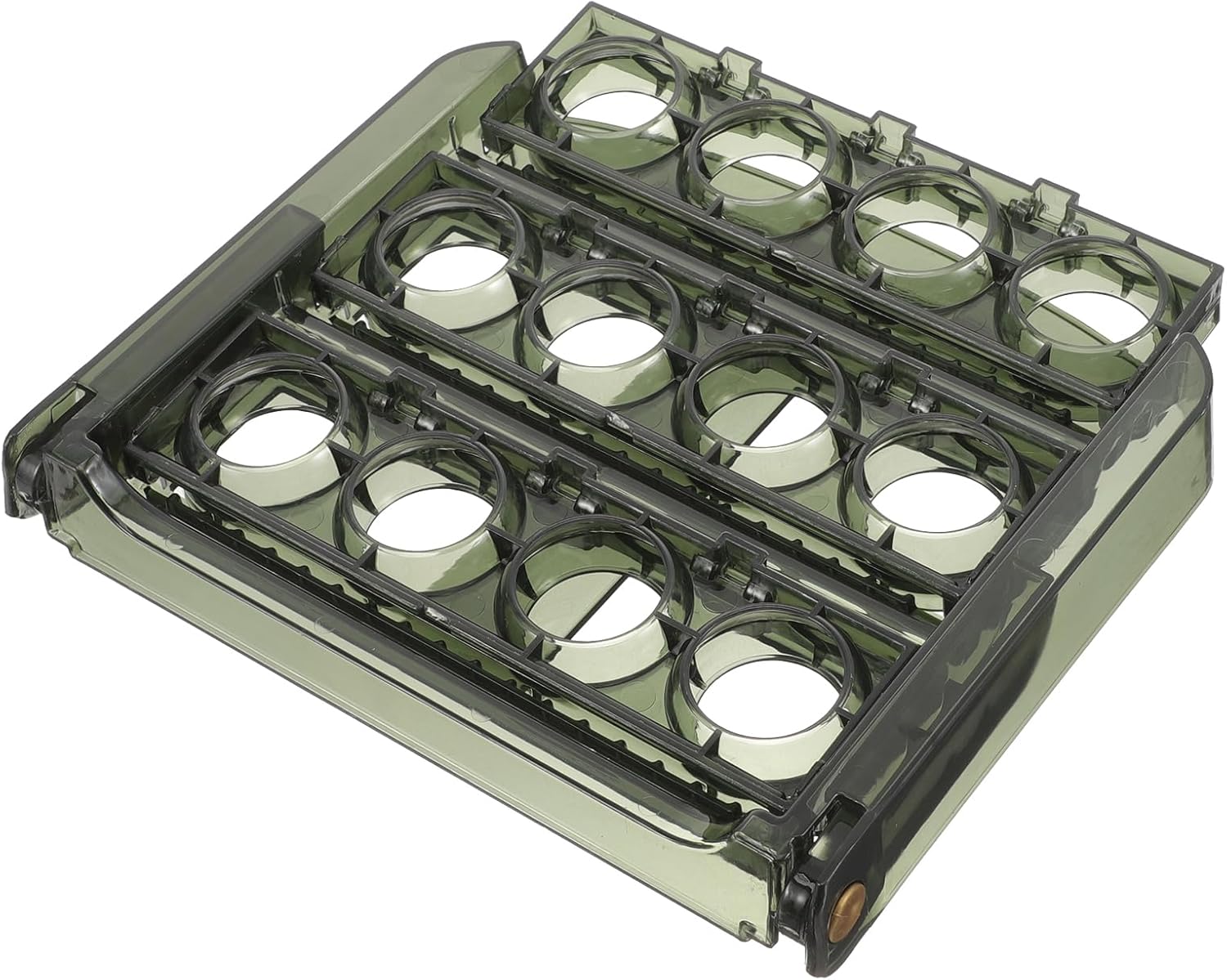 BESPORTBLE Soporte para huevos de 30 rejillas para refrigerador, contenedor de almacenamiento de huevos abatible de 3 capas para puerta de