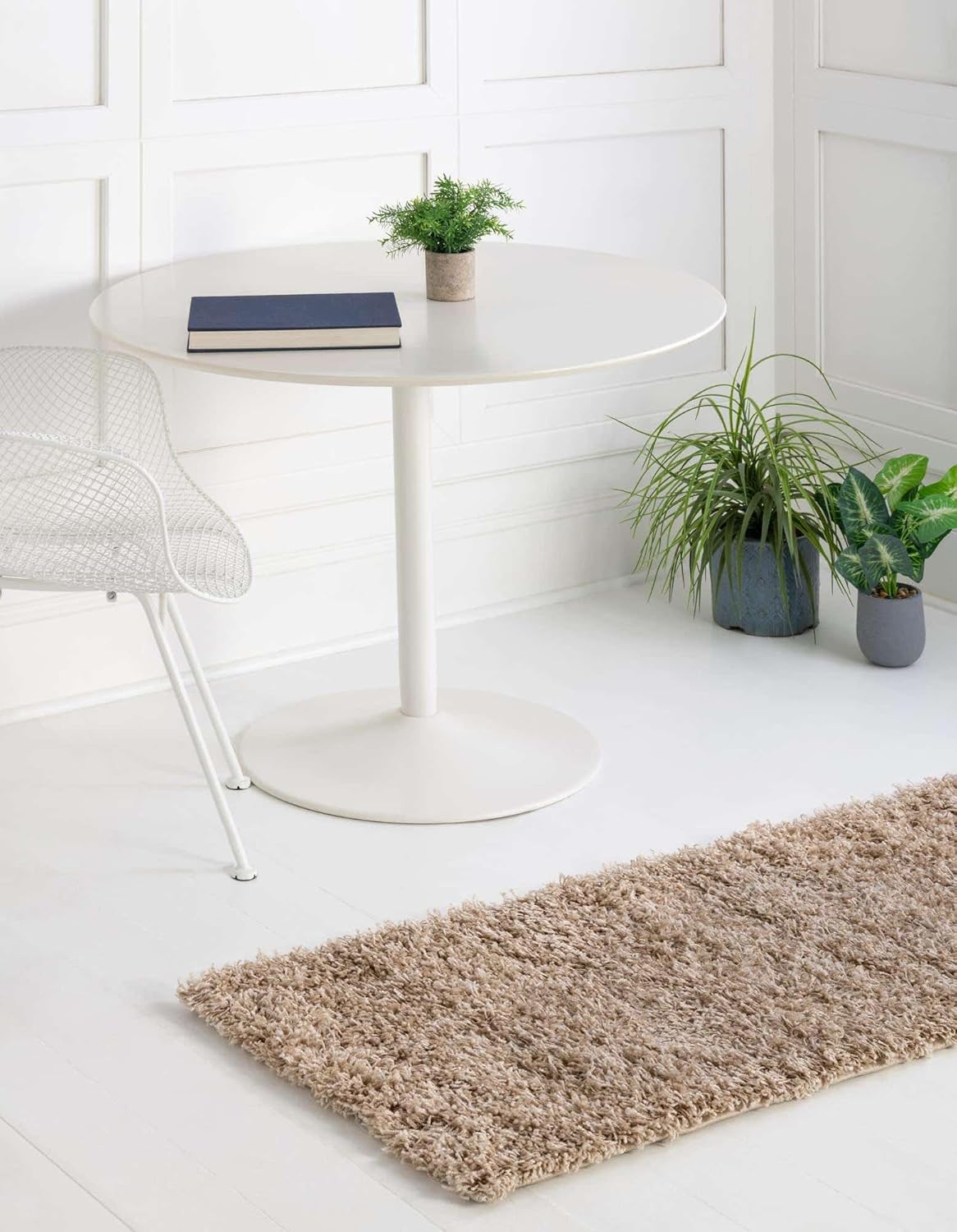 SPIRIT OF ART Solid Shag Collection – Alfombra de área (2′ 6″ x 13′ 1″ corredor, gris pardo)