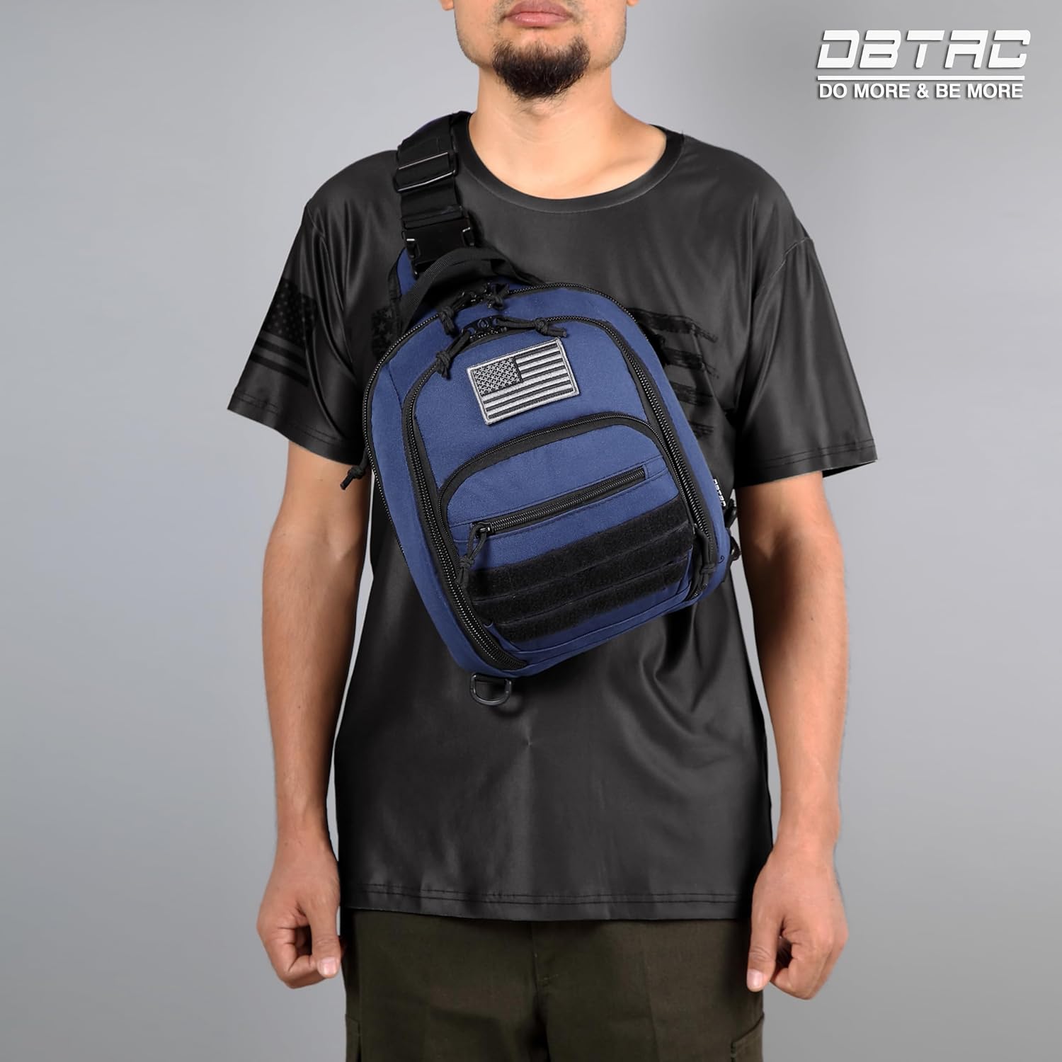 DBTAC – Bolsa táctica compacta para el pecho, pequeña, tamaño completo, bolsa de hombro oculta para rango, viajes, deportes al aire libre