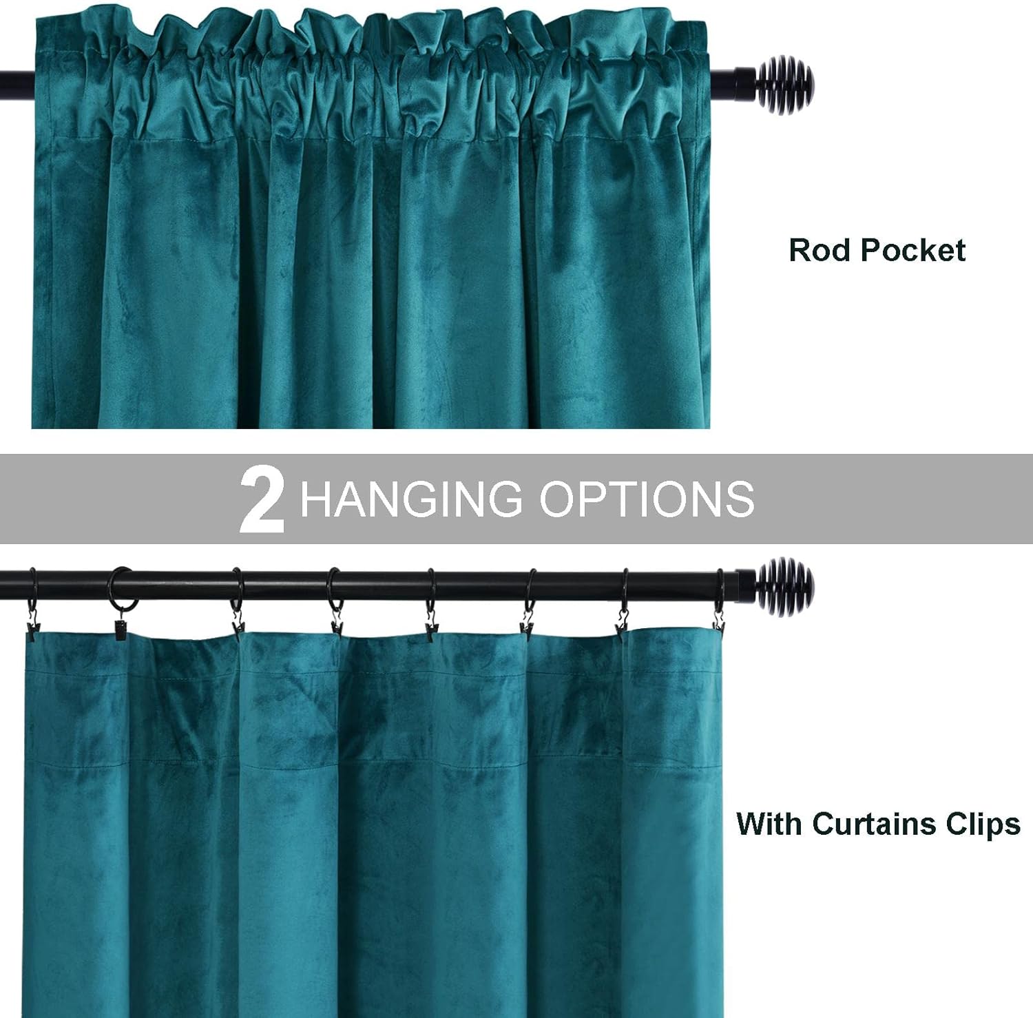 JIUZHEN Cortinas de terciopelo de 72 pulgadas de largo, cortinas opacas de terciopelo retro suave, con aislamiento térmico y reducción de ruido, con