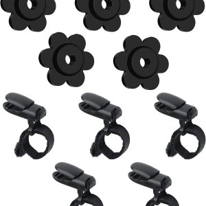 HOOSUN Paquete de 10 clips y tapones para bandera de jardín, clips de tigre para soportes de bandera de jardín, tapones de goma para bandera de HOOSUN Paquete de 10 clips y tapones para bandera de jardín, clips de tigre para soportes de bandera de jardín, tapones de goma para bandera de