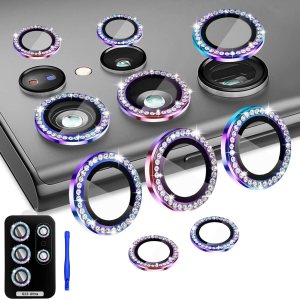 Protector de lente de cámara compatible con Samsung Galaxy S23 Ultra, cubierta de lente de anillo de aleación de aluminio, protector de lente de Protector de lente de cámara compatible con Samsung Galaxy S23 Ultra, cubierta de lente de anillo de aleación de aluminio, protector de lente de