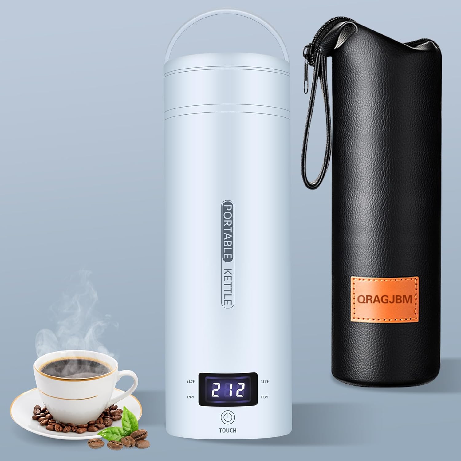 Hervidor eléctrico de viaje, portátil, pequeño, hervidor de agua, calentador de agua con 4 controles de temperatura, acero inoxidable 304 con
