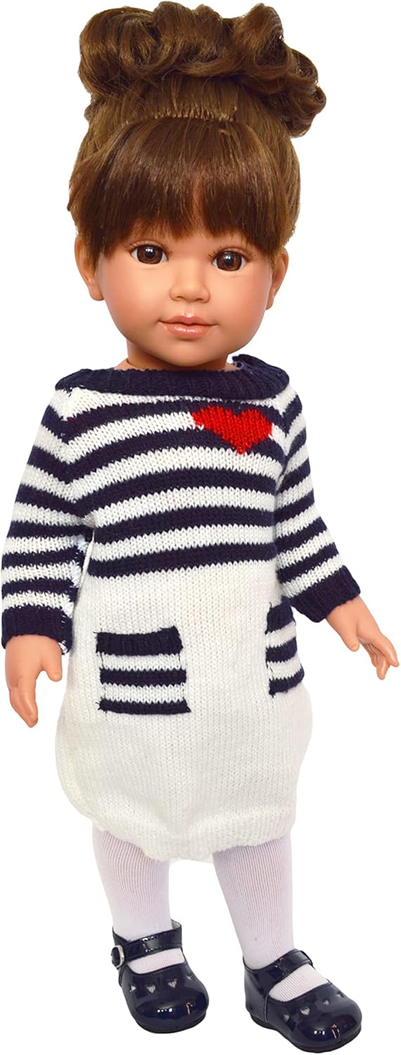 Acogedor vestido de punto para el día de San Valentín para muñecas de 18 pulgadas y muñecas Kennedy y Friends, ropa de muñeca de 18 pulgadas