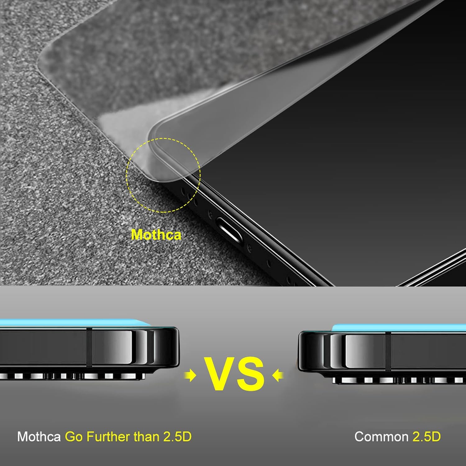 Mothca Protector de pantalla de vidrio mate para iPhone 14 Pro, antirreflejos y antihuellas, vidrio templado, película transparente, fácil de