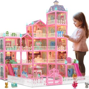 JoyZin 374 piezas de casa de muñecas casa de ensueño para niñas, casa de juegos de princesa con luces, accesorios de muebles, juegos de simulación, JoyZin 374 piezas de casa de muñecas casa de ensueño para niñas, casa de juegos de princesa con luces, accesorios de muebles, juegos de simulación,
