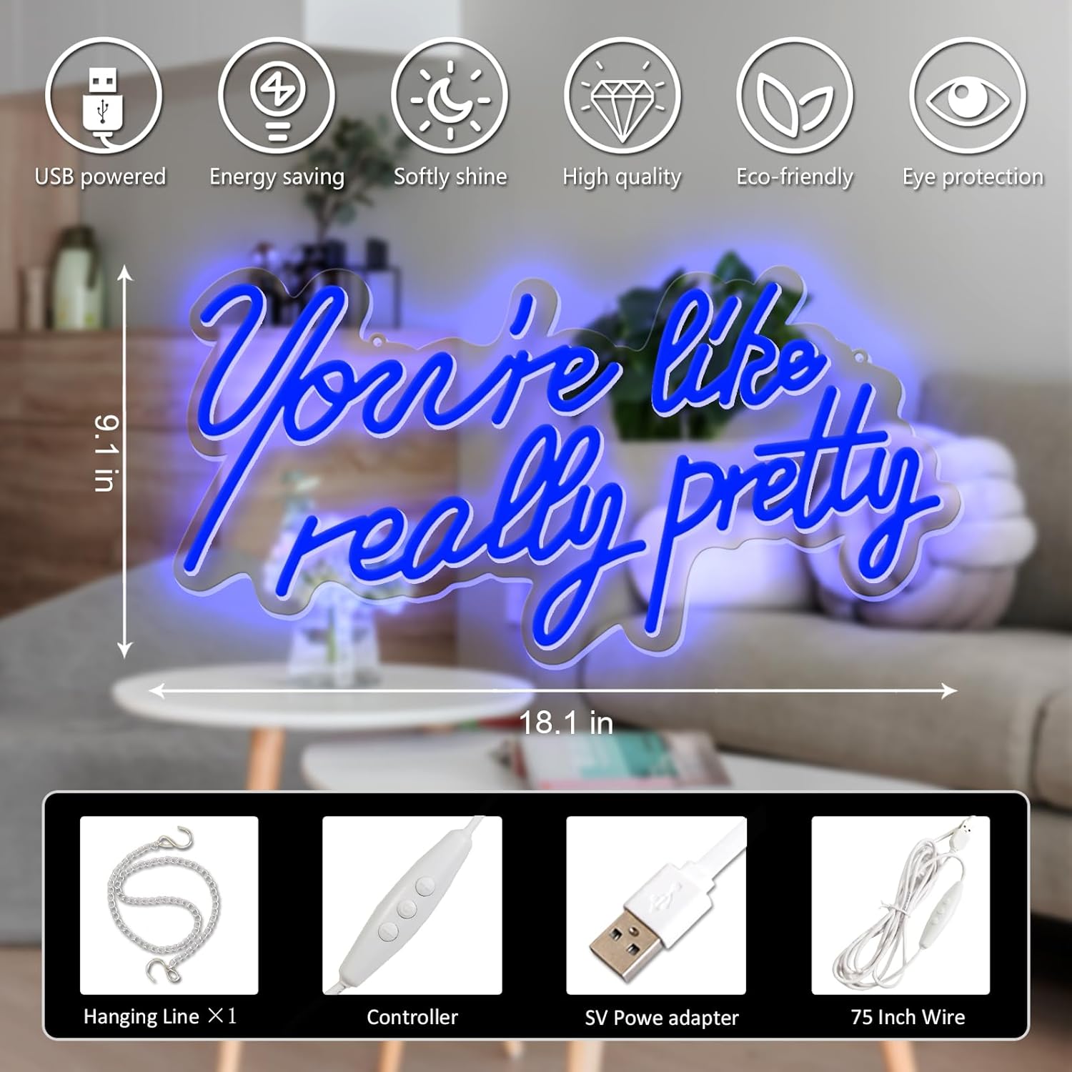 Letrero de neón con regulador de intensidad con regulador de intensidad para decoración de pared, luz LED hecha a mano para el hogar, dormitorio,