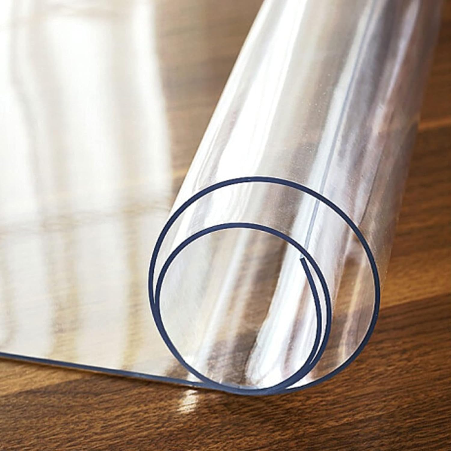 Mantel de plástico de PVC, protector de mesa transparente de 0.079in de grosor, protector de mesa impermeable para comedor, mantel transparente,