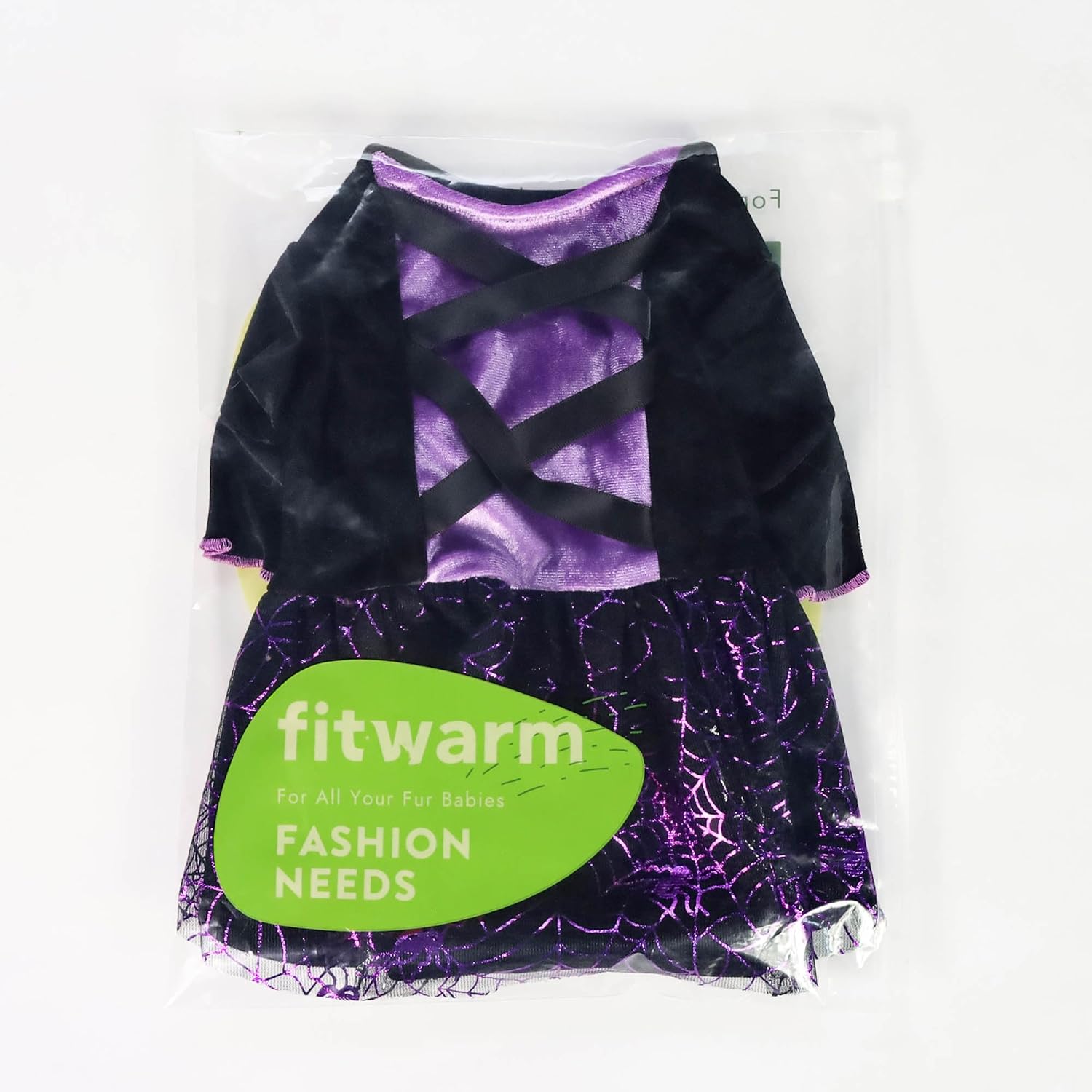 Fitwarm Disfraz de bruja de Halloween para perro, ropa divertida para perros pequeños, vestido gótico para mascotas, traje para gato, terciopelo